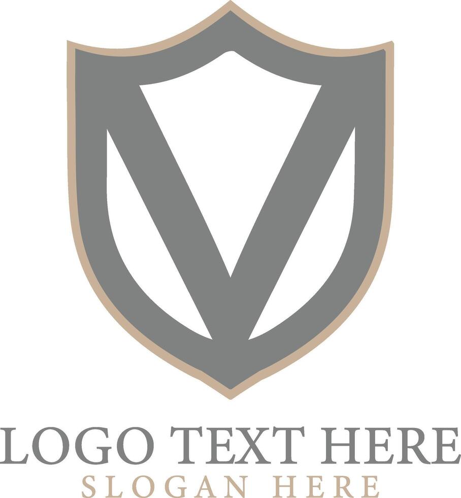 V shield logo icon illustration design vector