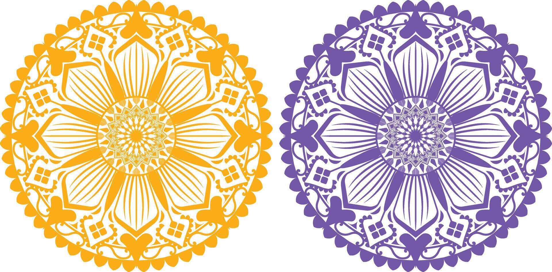 beautiful floral mandala design decorative element in circle luxury ornamental ethnic. vector