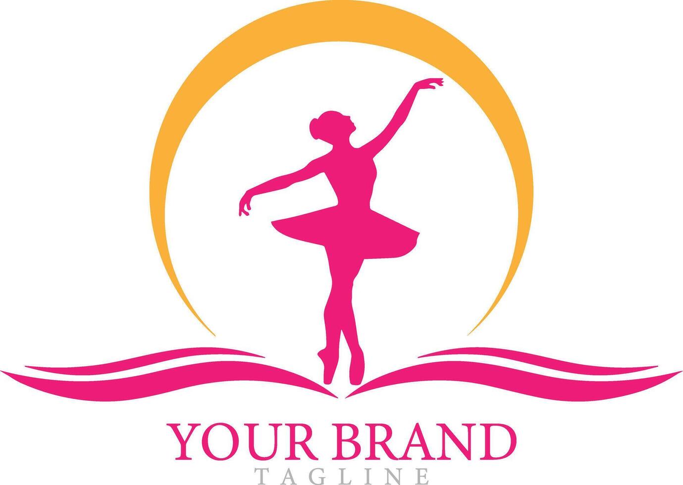 Logo for a ballet or dance studio silhouette gym fitness running trainer colorful sport school icon and symbol. vector