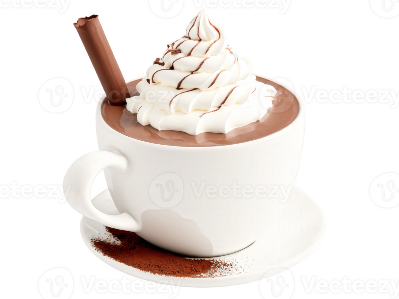 Hot Chocolate A rich, creamy drink made with melted chocolate and steamed milk, topped with whipped cream and a sprinkle png
