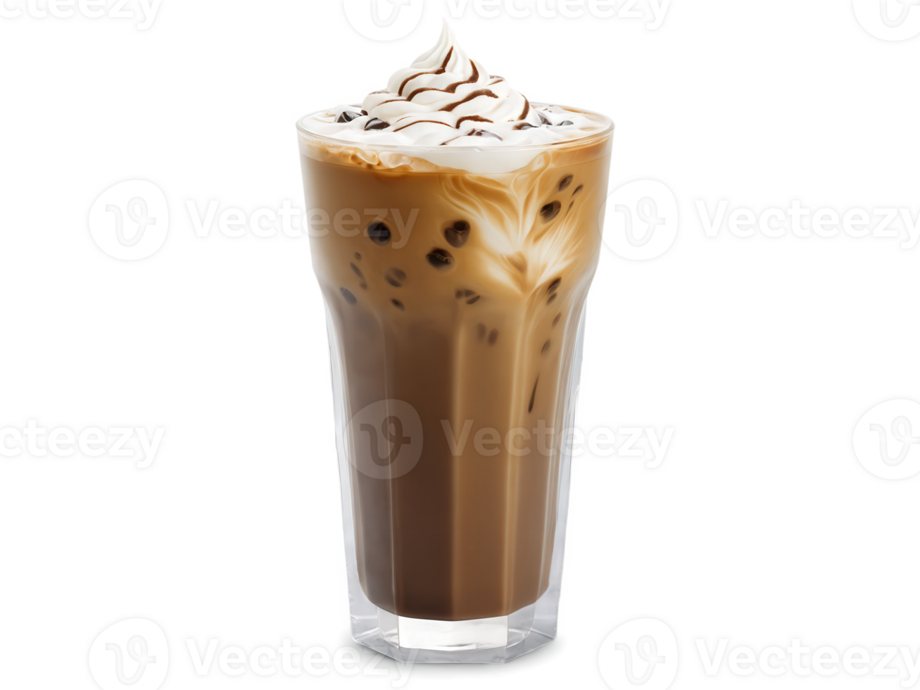 Iced Coffee A chilled cup of strong coffee served over ice, with a splash of milk or cream. The ice png