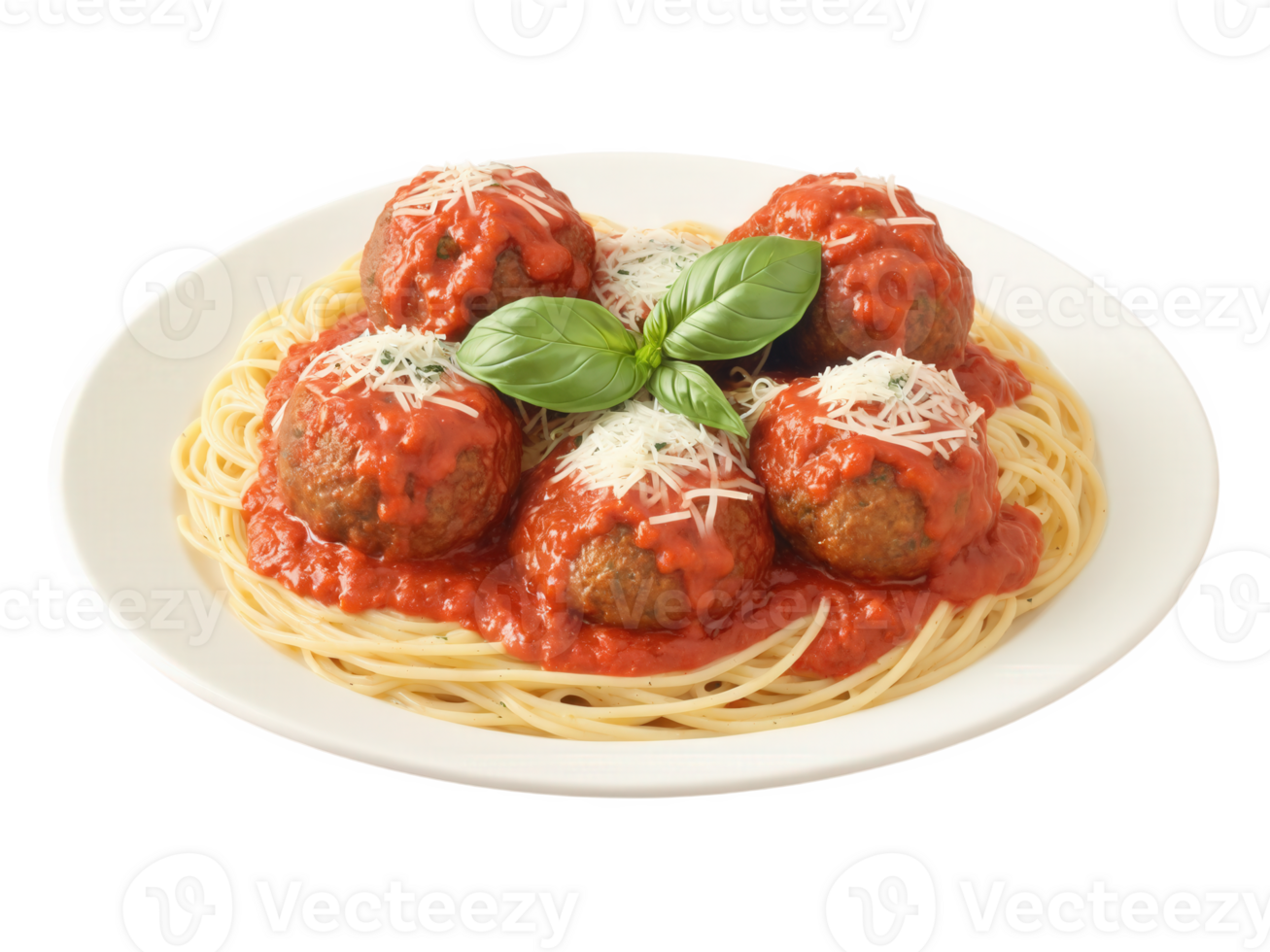Spaghetti and Meatballs A plate of al dente spaghetti with marinara sauce and juicy, hand-rolled meatballs, topped with a sprinkle png