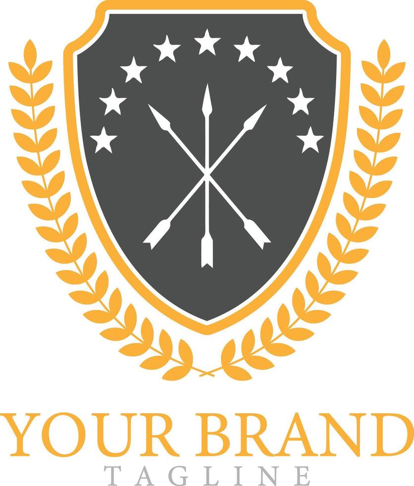 Shield symbol logo design template isolated on white background abstract symbol of security badge vector