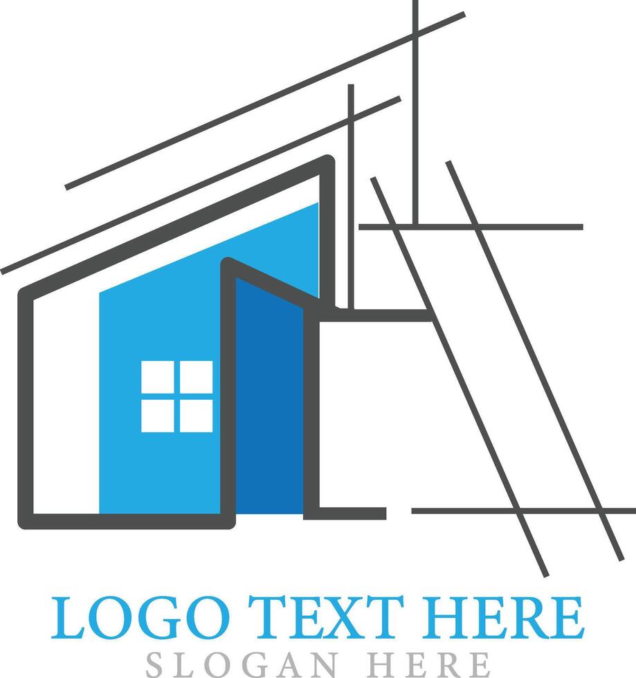 Construction company logo architecture design building template. vector