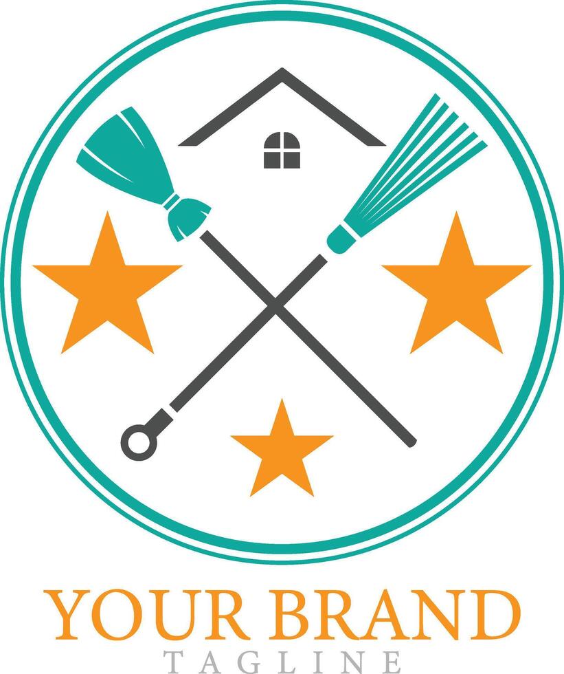 Cleaning Service Logo Design Template windows home concept. vector