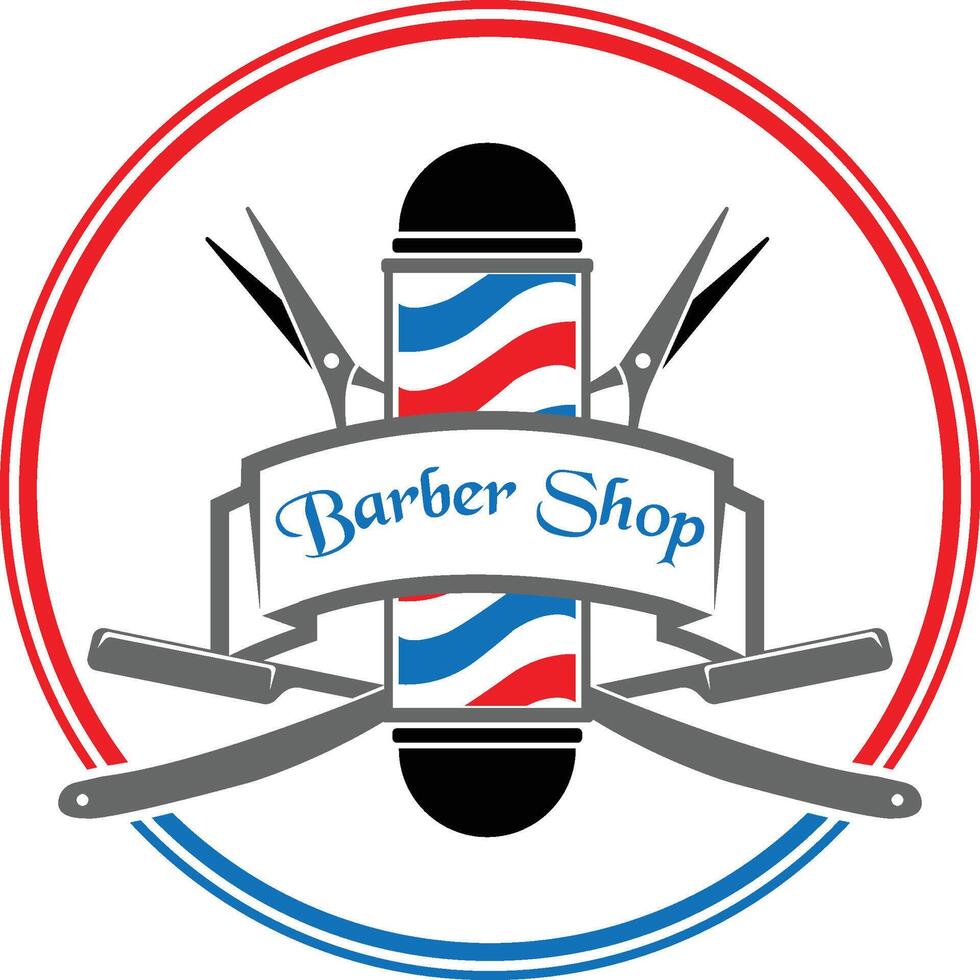 Barbershop logo badge vector