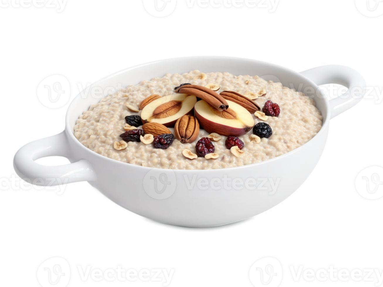 Fruit and Nut Oatmeal Warm oatmeal topped with dried fruits, nuts, and a sprinkle of cinnamon, a healthy and hearty png