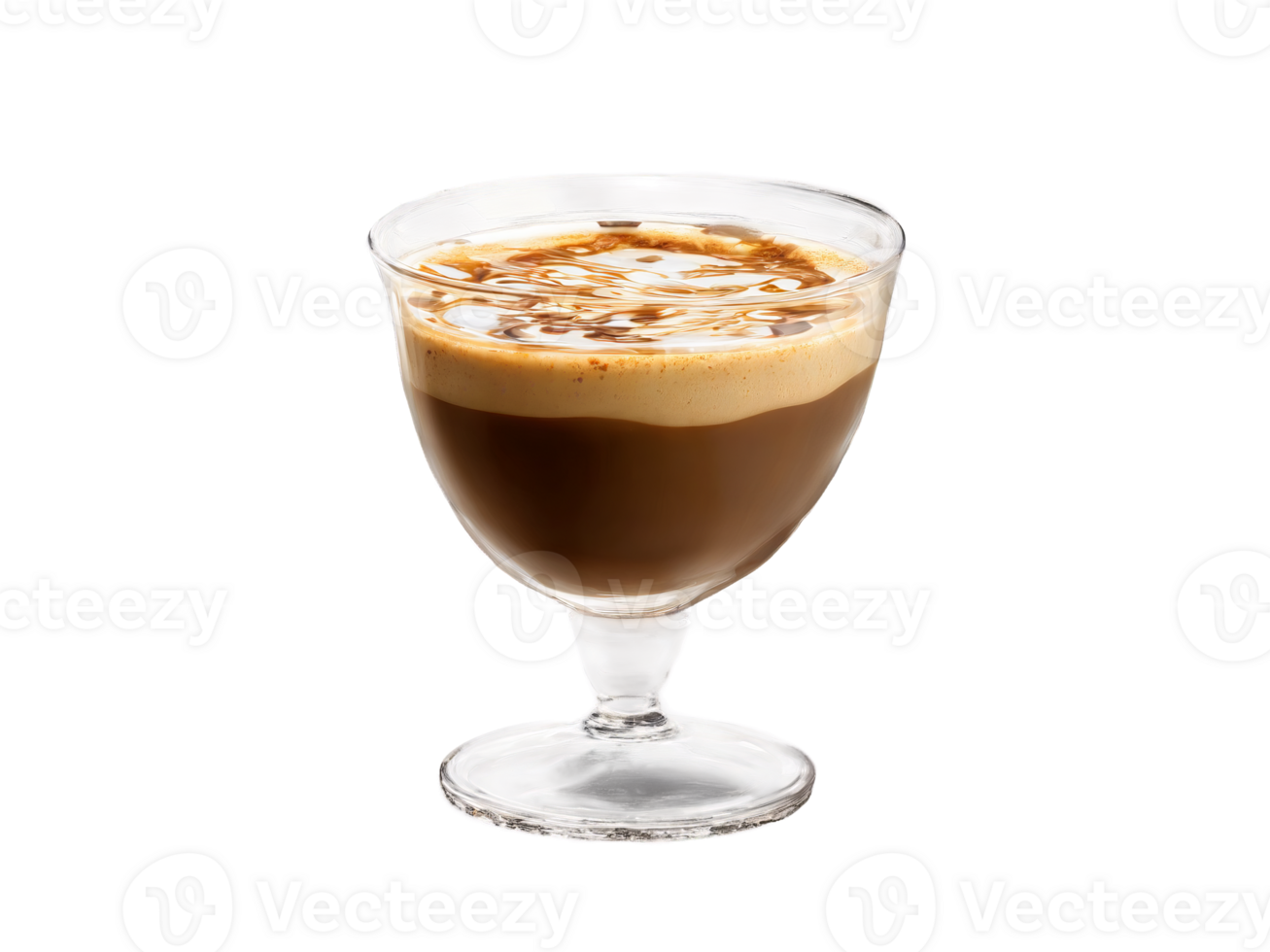 Hazelnut Coffee A nutty hazelnut coffee in a sleek glass with hazelnut syrup and coffee png