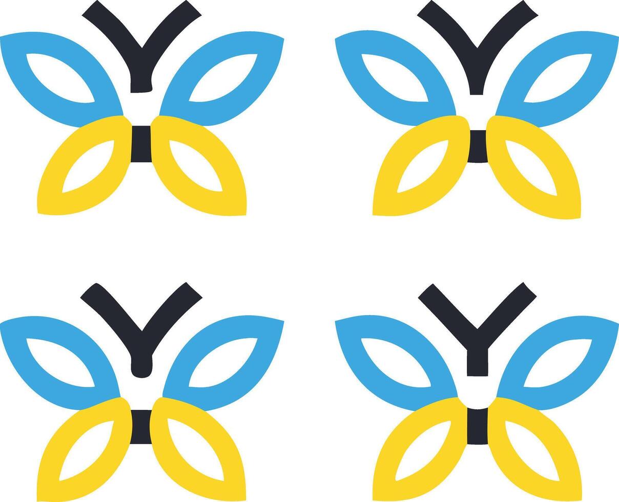 Butterfly logo style icon design vector