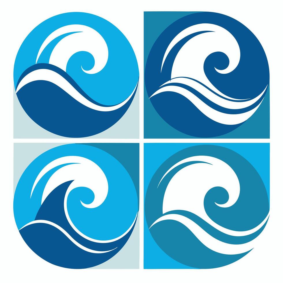 Water wave icon design vector