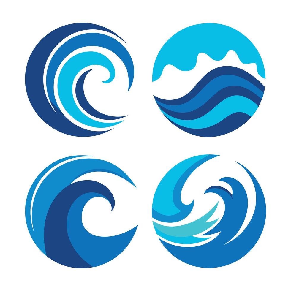Water wave icon with a white background vector