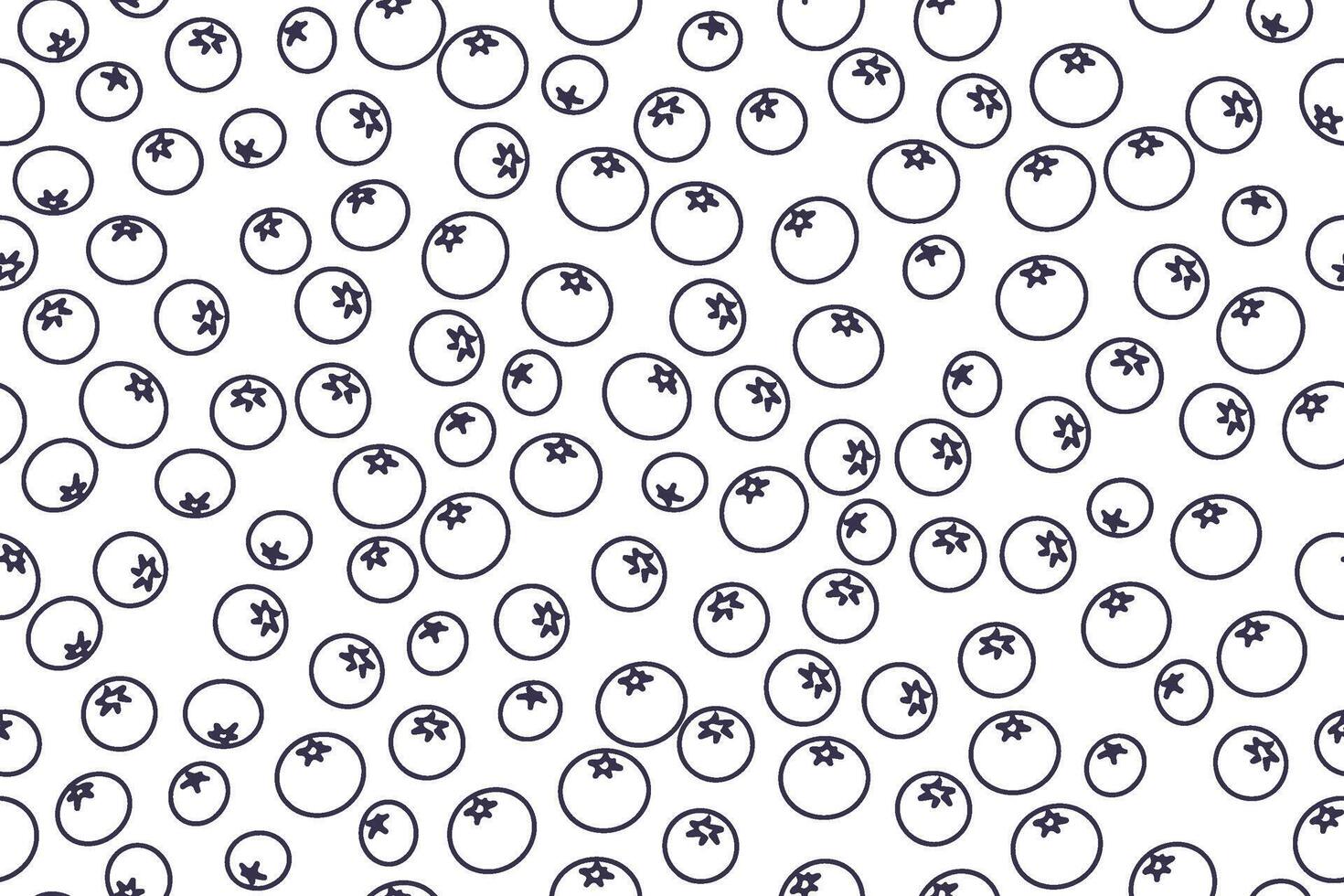 Seamless pattern with berry in line style. Blueberry background hand drawn on white vector