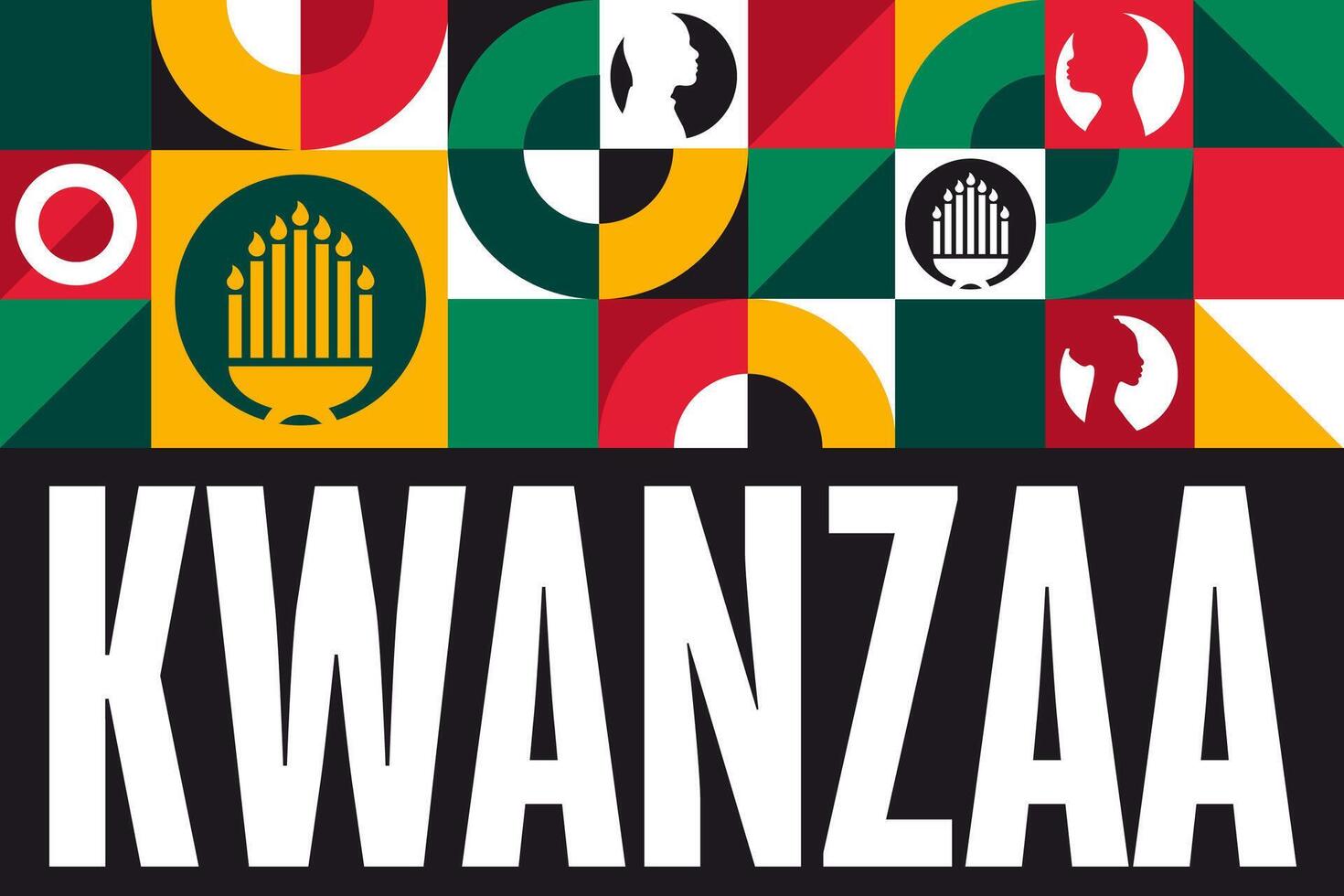 Happy Kwanzaa. Holiday concept. Template for background, banner, card, poster with text. vector