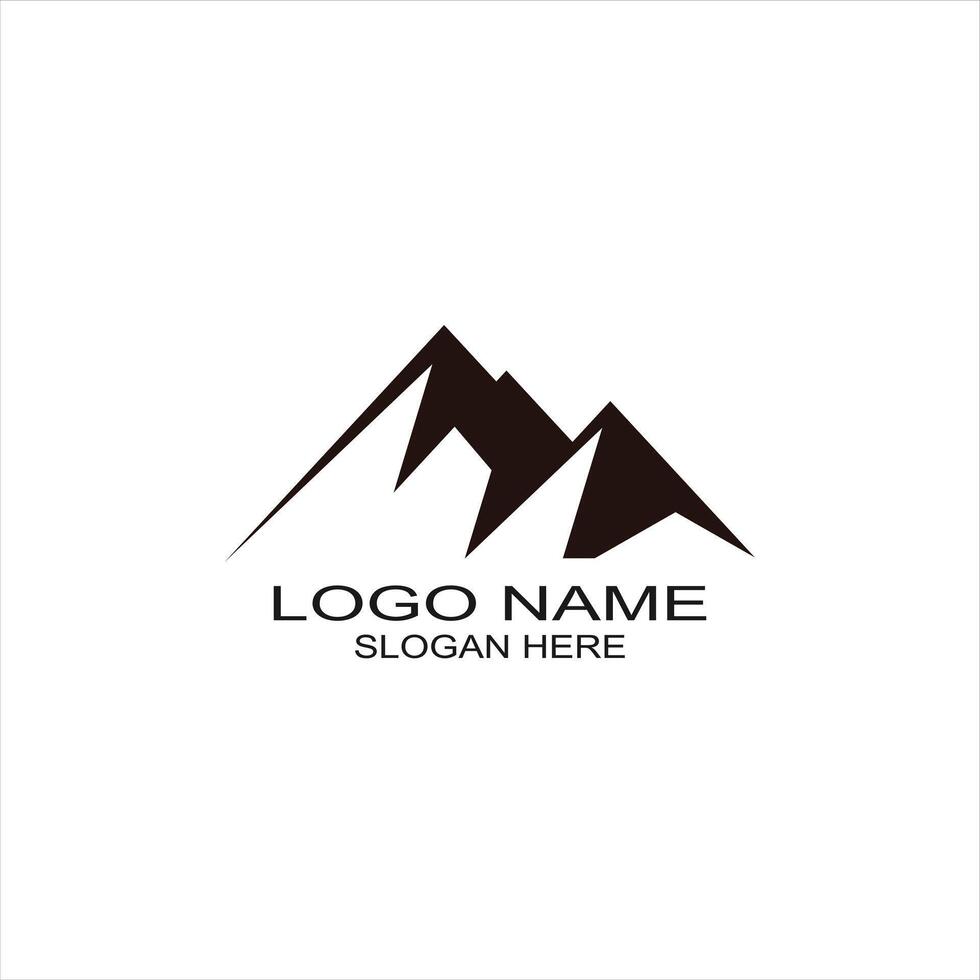 Logo mountain icon with creative illustration vector