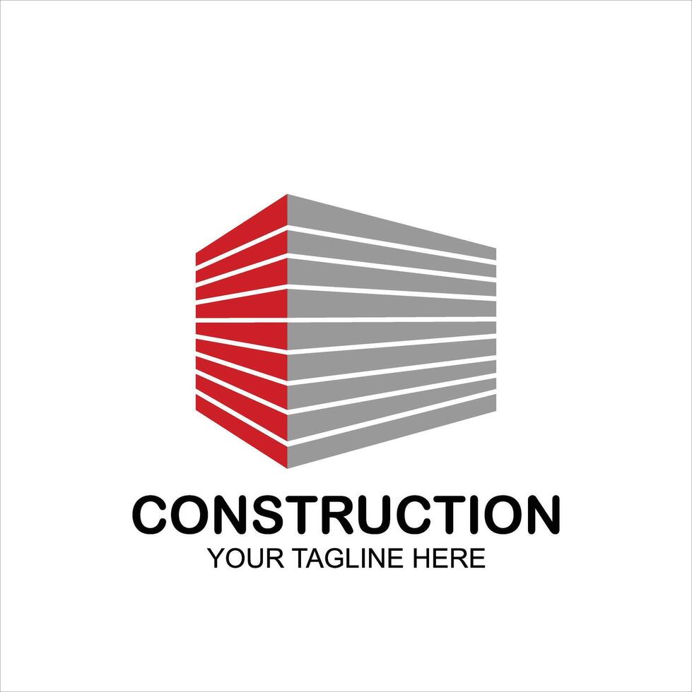 Construction logo icon with creative illustration vector