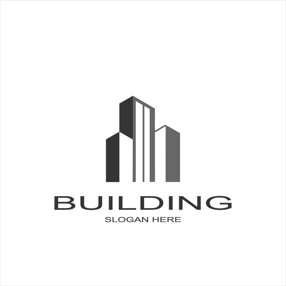 Building logo with creative icon illustration vector