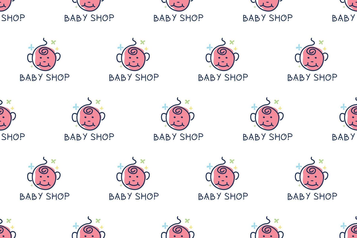 Baby shop seamless pattern background vector