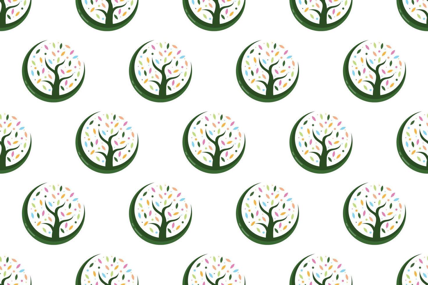 Abstract tree seamless pattern background vector