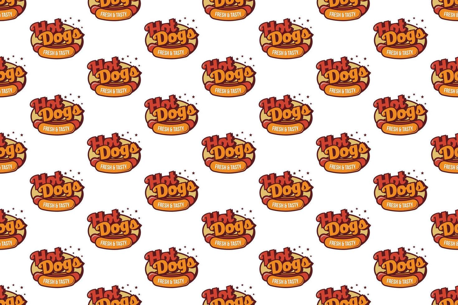 Hot dog seamless pattern background vector