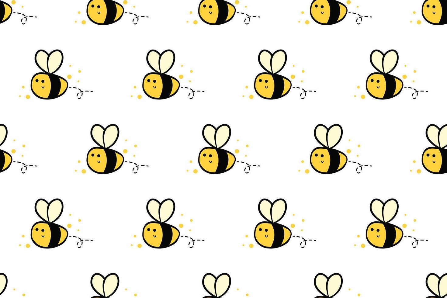 Bee seamless pattern background template vector