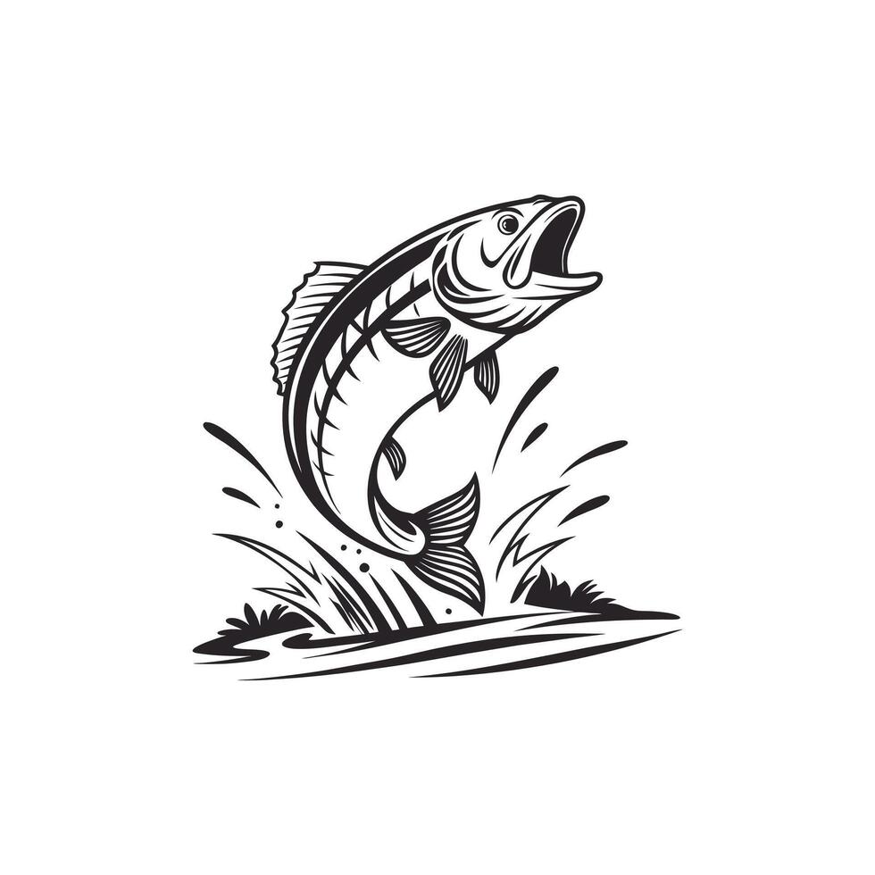 A fish jumping out of the water with its mouth open vector