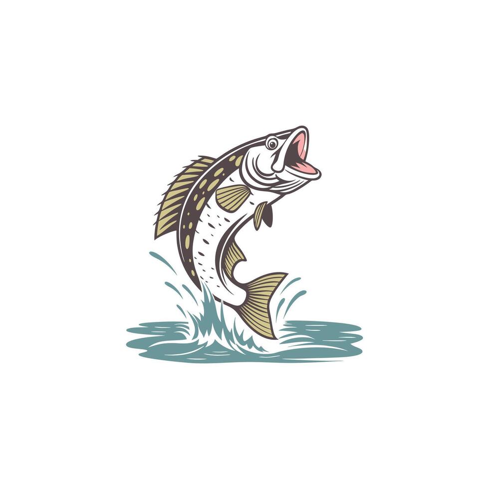 A fish jumping out of the water vector