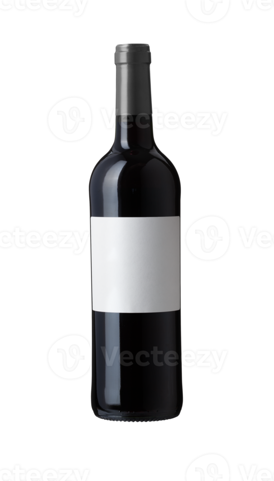 red wine bottle with blank label png
