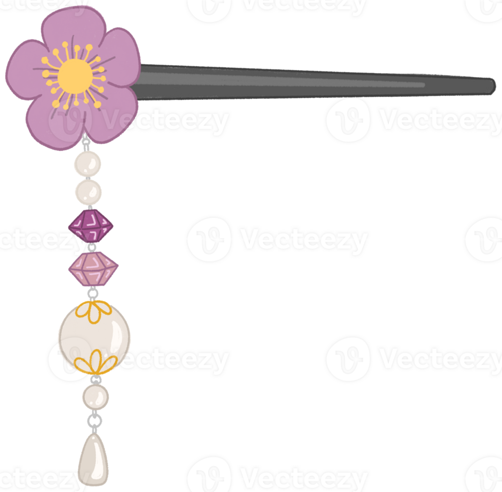 flower hair pin clipart png