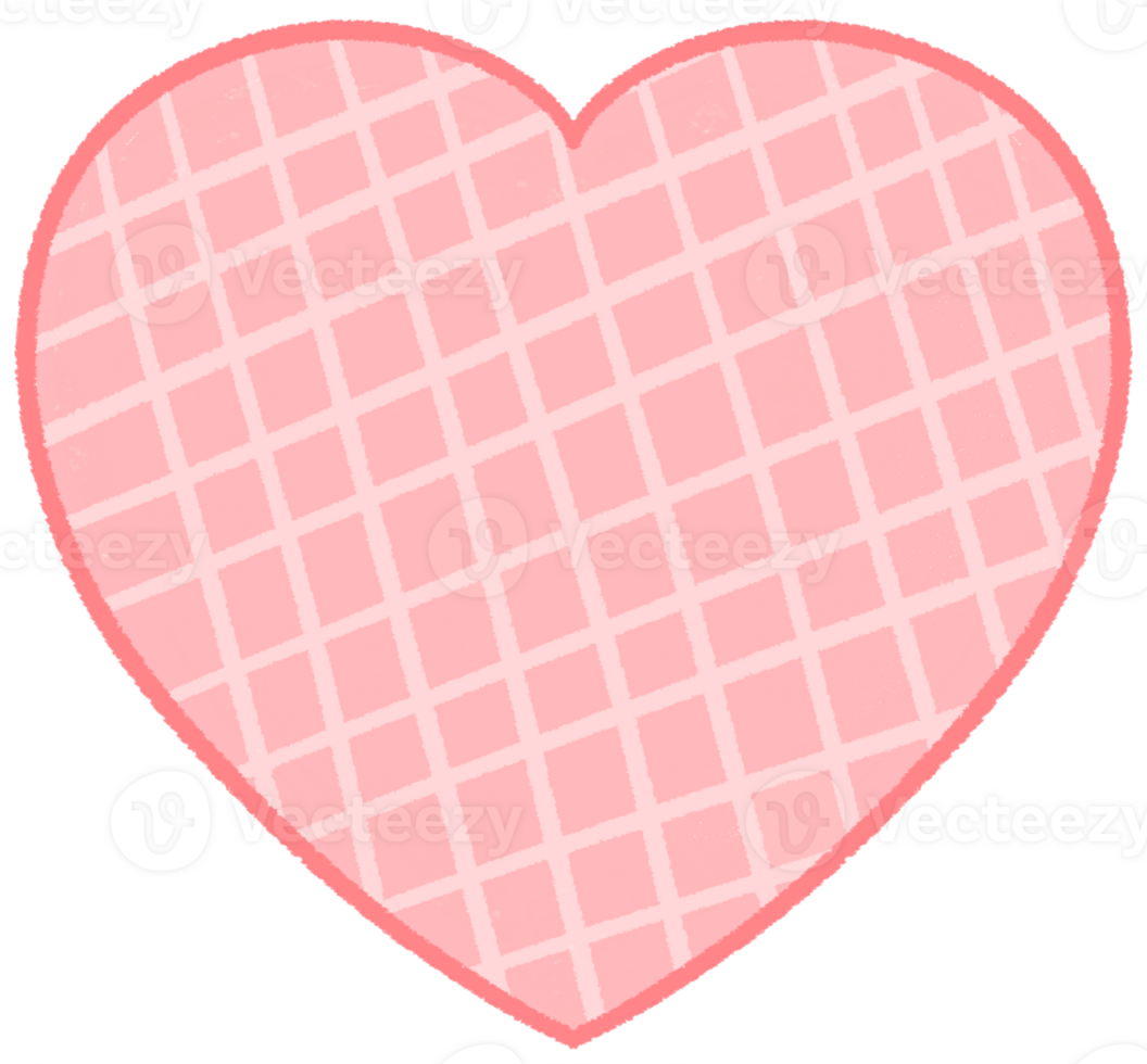 pink check pattern heart png