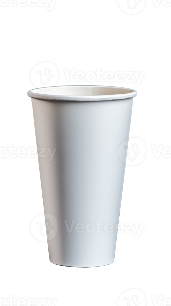 Plain White Paper Cup Standing Upright on Transparent Background png