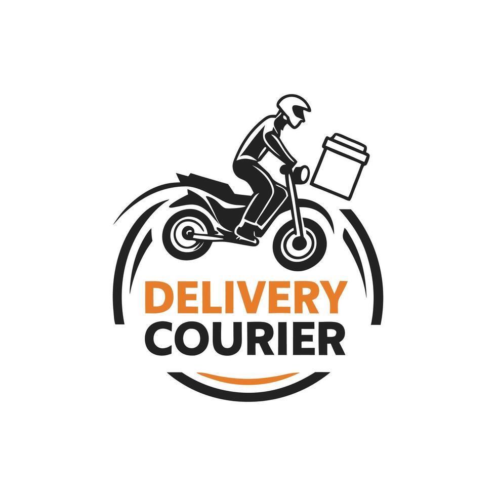 Delivery courier logo design vector