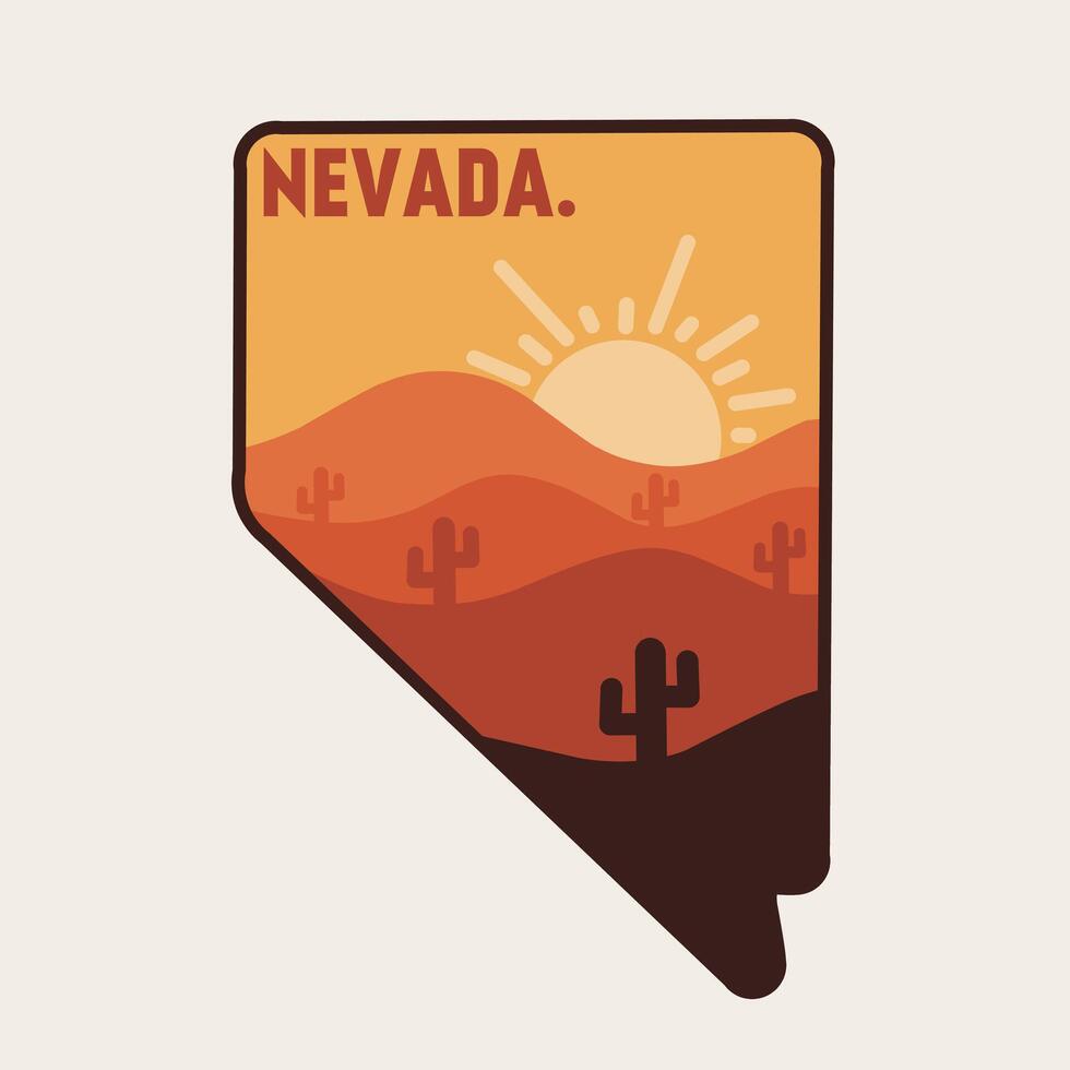 Nevada Desert on sunset perfect for print, apparel, sticker, etc vector