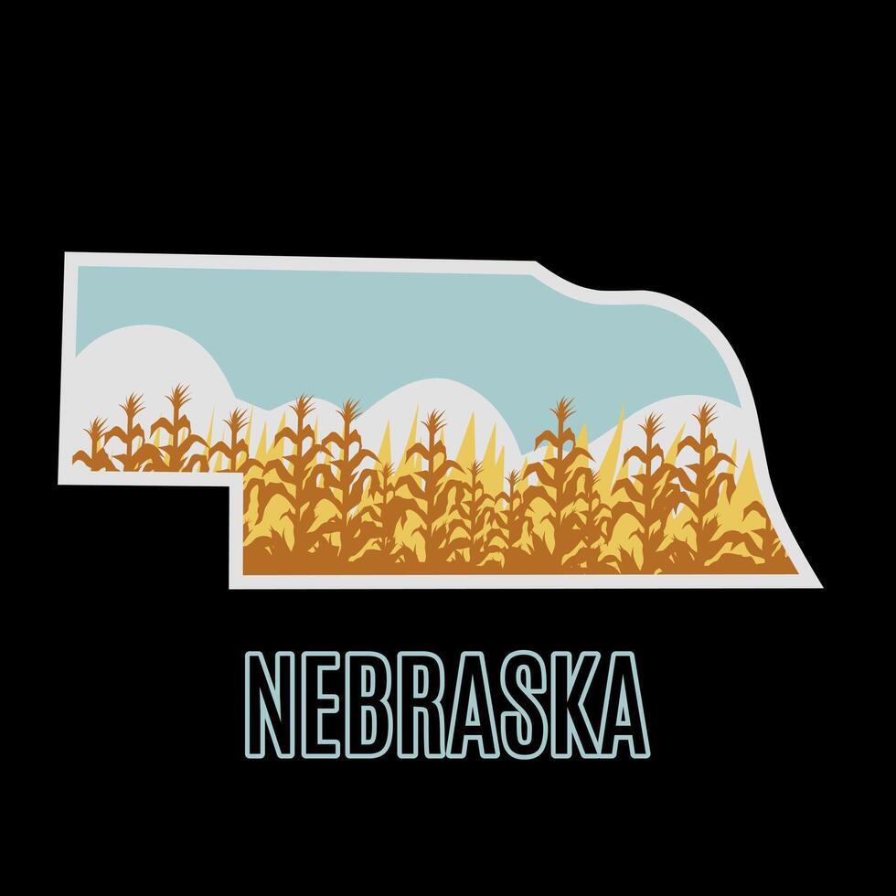 Nebraska Cornfield Illustration vector