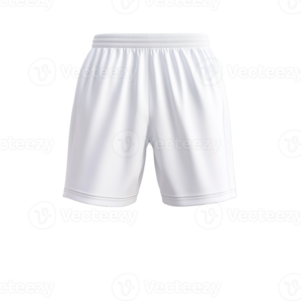 White Athletic Shorts with Elastic Waistband on Display png