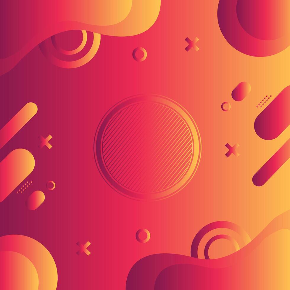 Orange Red Gradient Abstract Background with circle shpae in center digital template, cover design, backdrop vector