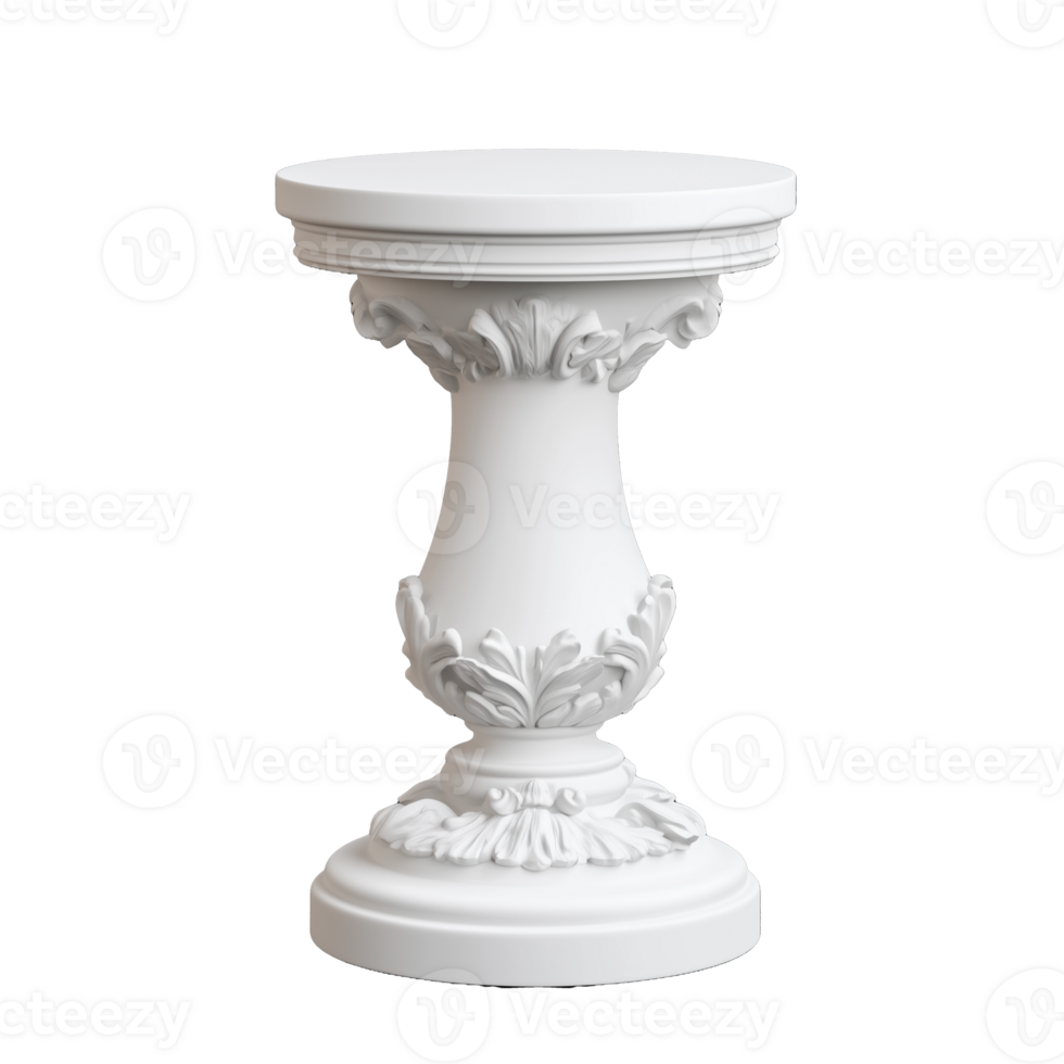 Decorative pedestal stand on transparent background png