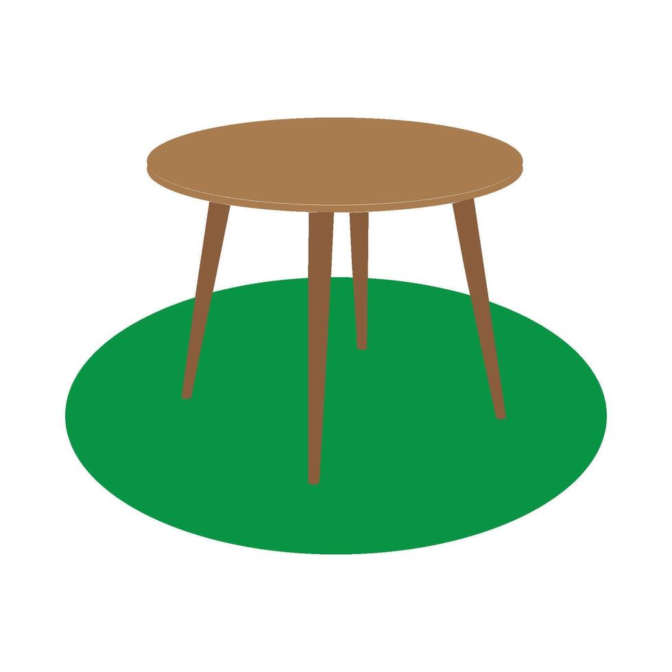 minimalist round table logo design vector