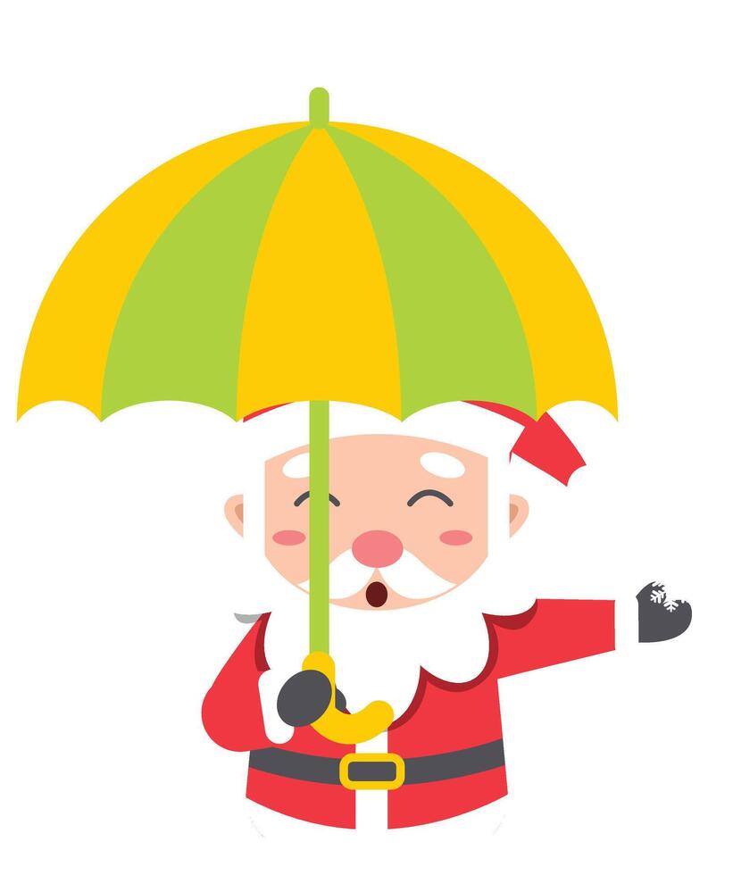 Santa Claus with Umbrella in Snow vector