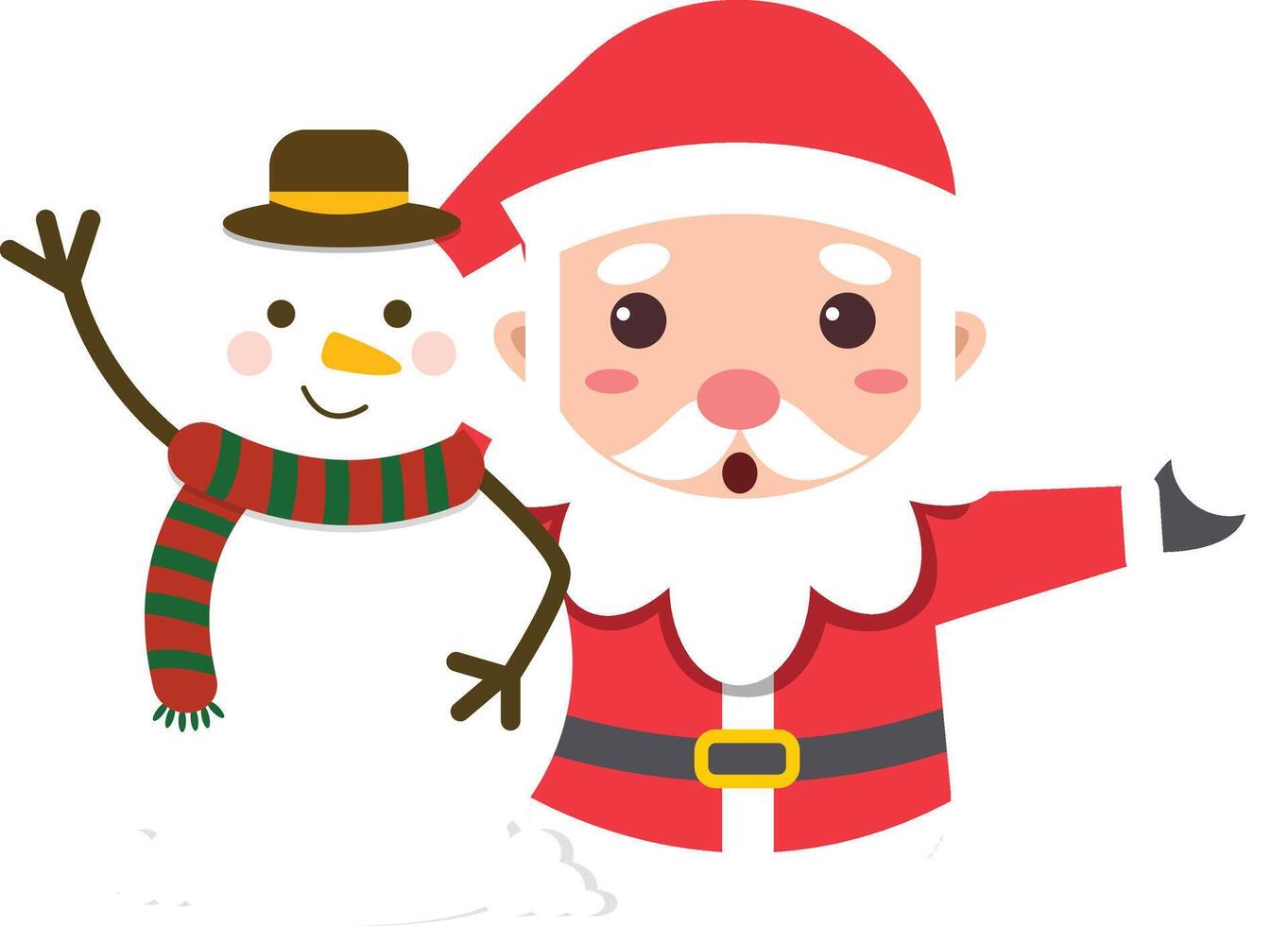 Santa Claus with Snowman Illustration vector