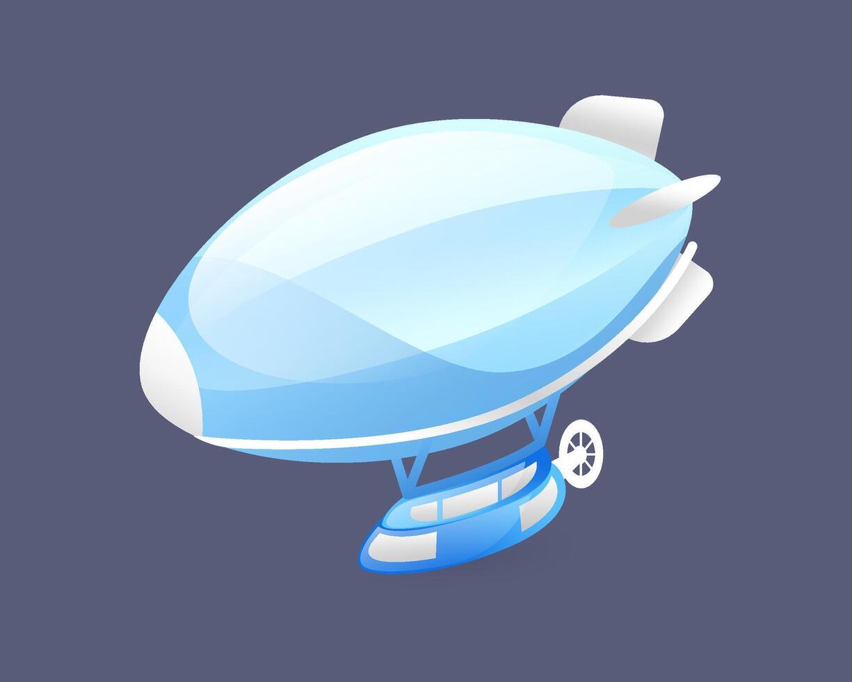 Realistic 3D illustration of a flying airship. vector