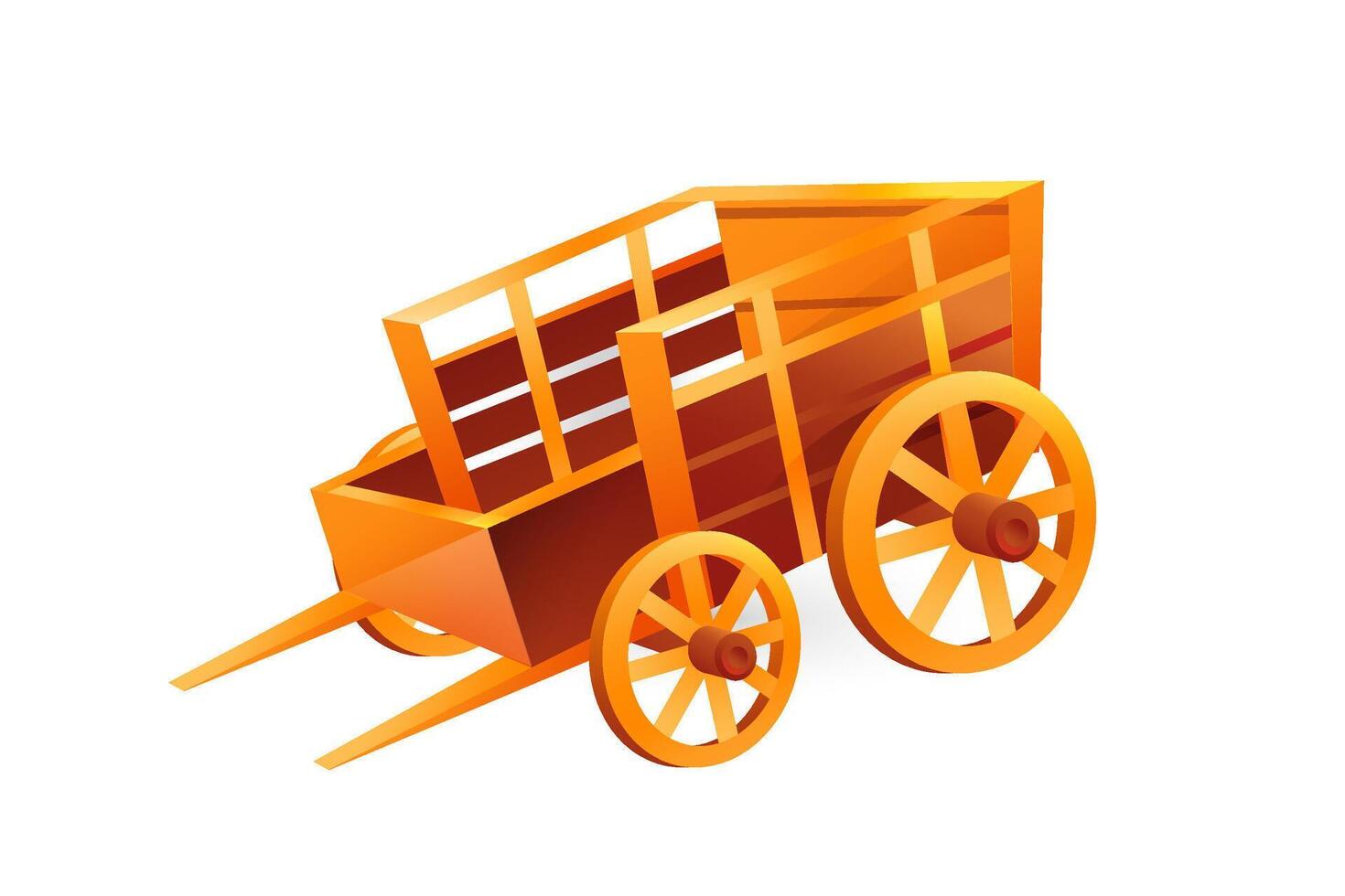 Cart realistic illustration in 3D style. vector