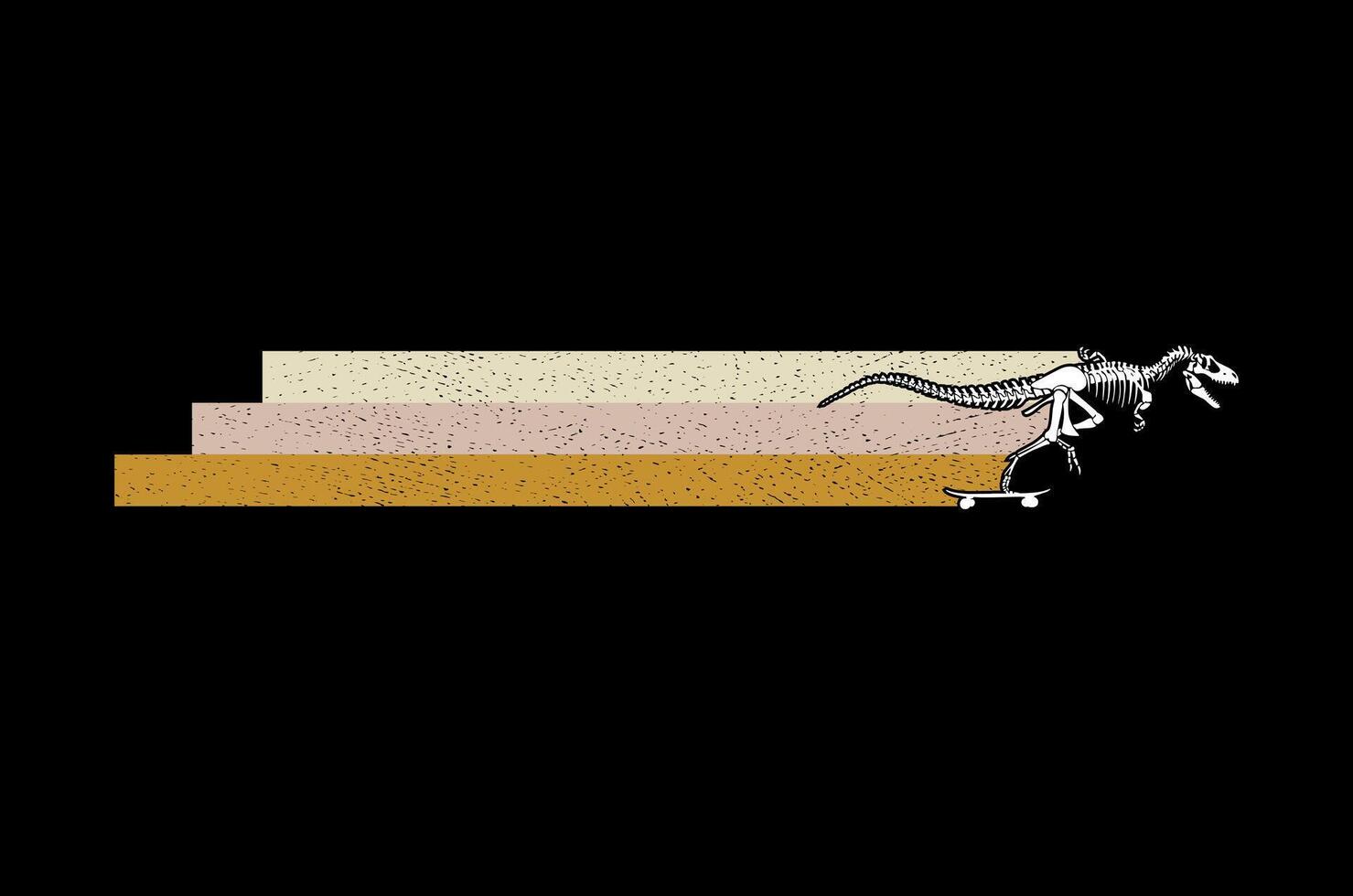 Dynamic illustration of a skateboarding Velociraptor fossil. Art for t-shirt prints, decoration, etc. vector