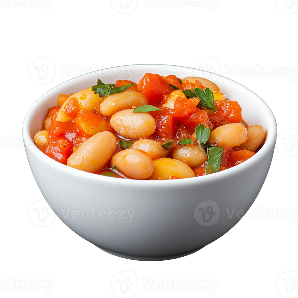 Bowl of bean salad on transparent background png