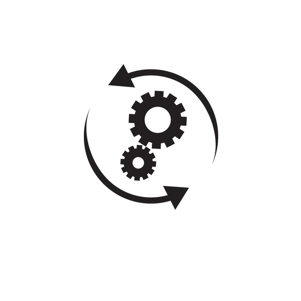 Workflow icon in flat style. Gear effective illustration. Process organization business concept. vector