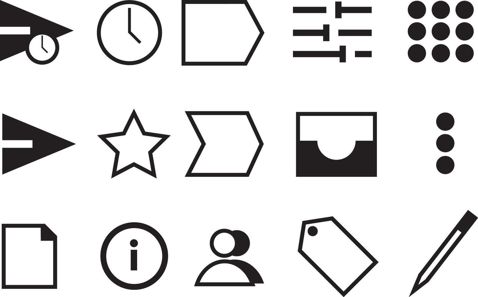 Collection of Simple Graphic Icons vector