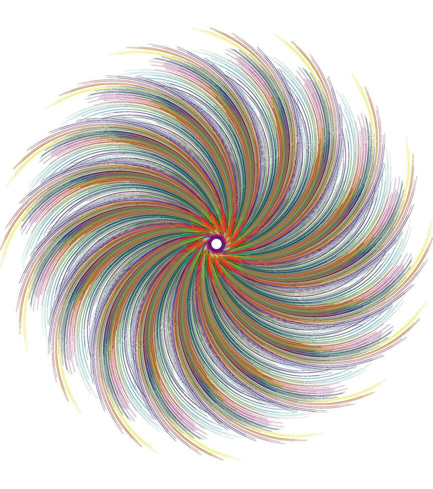 circular spiral with colors in a random tornado swirl. Rainbow in circumference vector