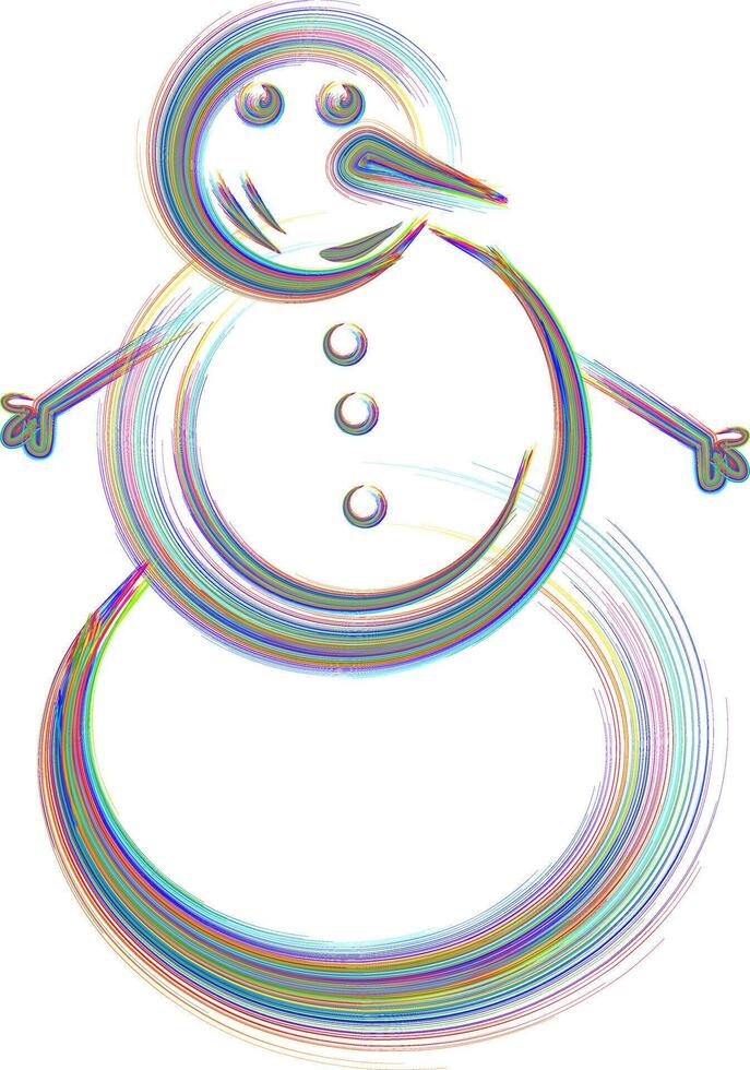 snowman icon with various colors, painted with spray brush strokes vector
