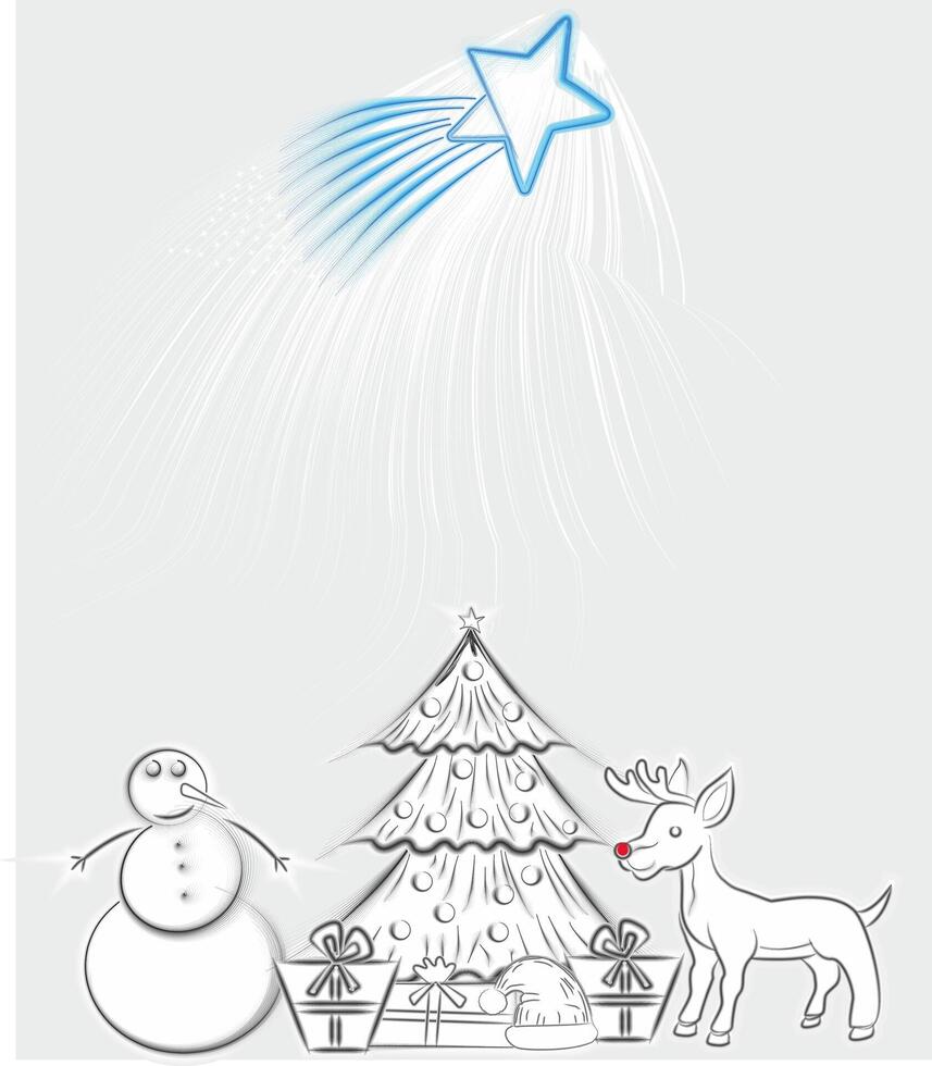 Christmas postcard and happy new year vector