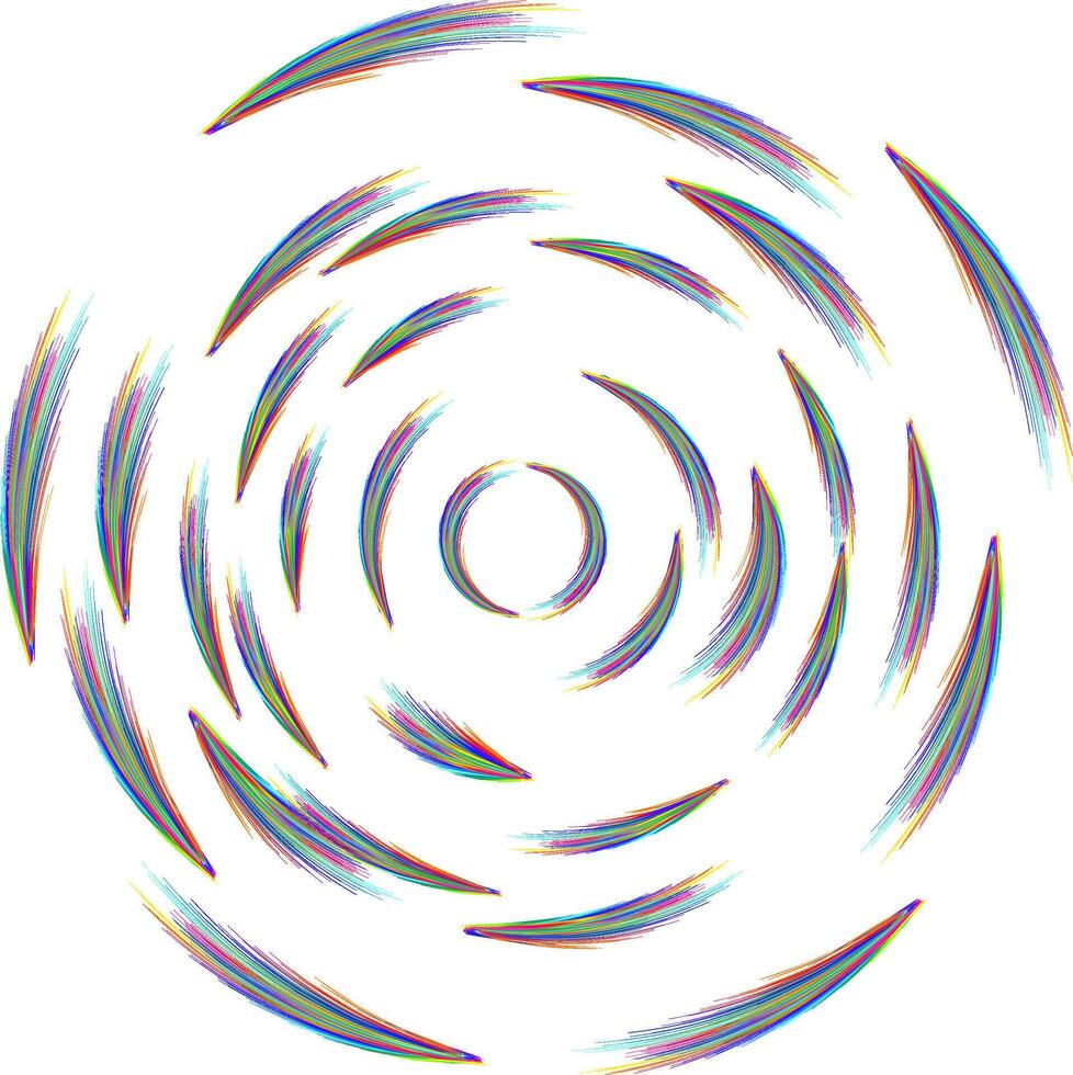 abstract background with blue and colors concentric circles vector