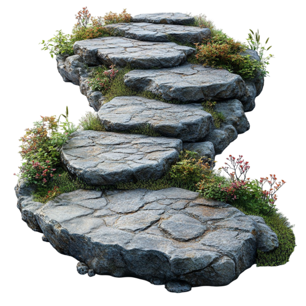 Garden Stone Pathway with Grass png